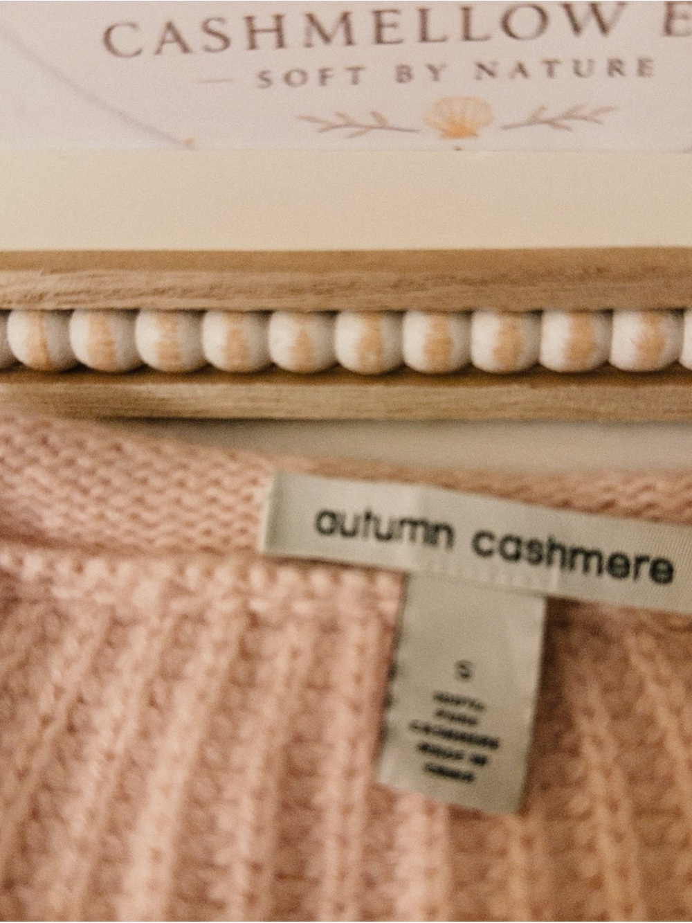 100% l Autumn Cashmere Pale Blush Ribbed Crewneck Sweater - Picture 2 of 8